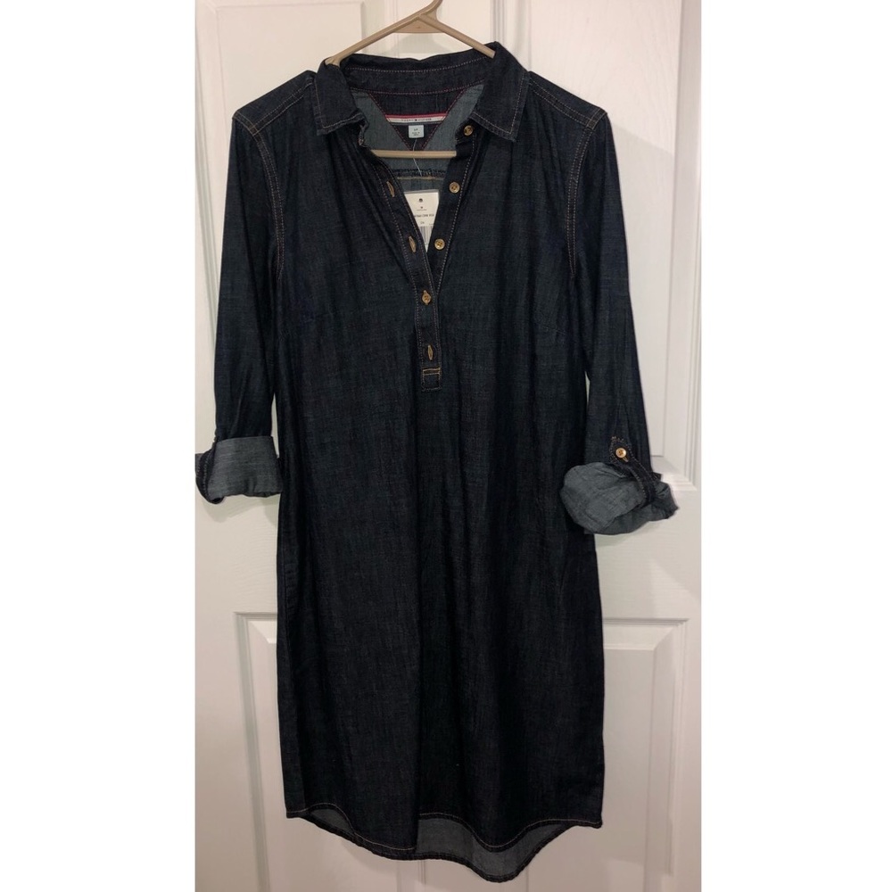 Knee length jean dress